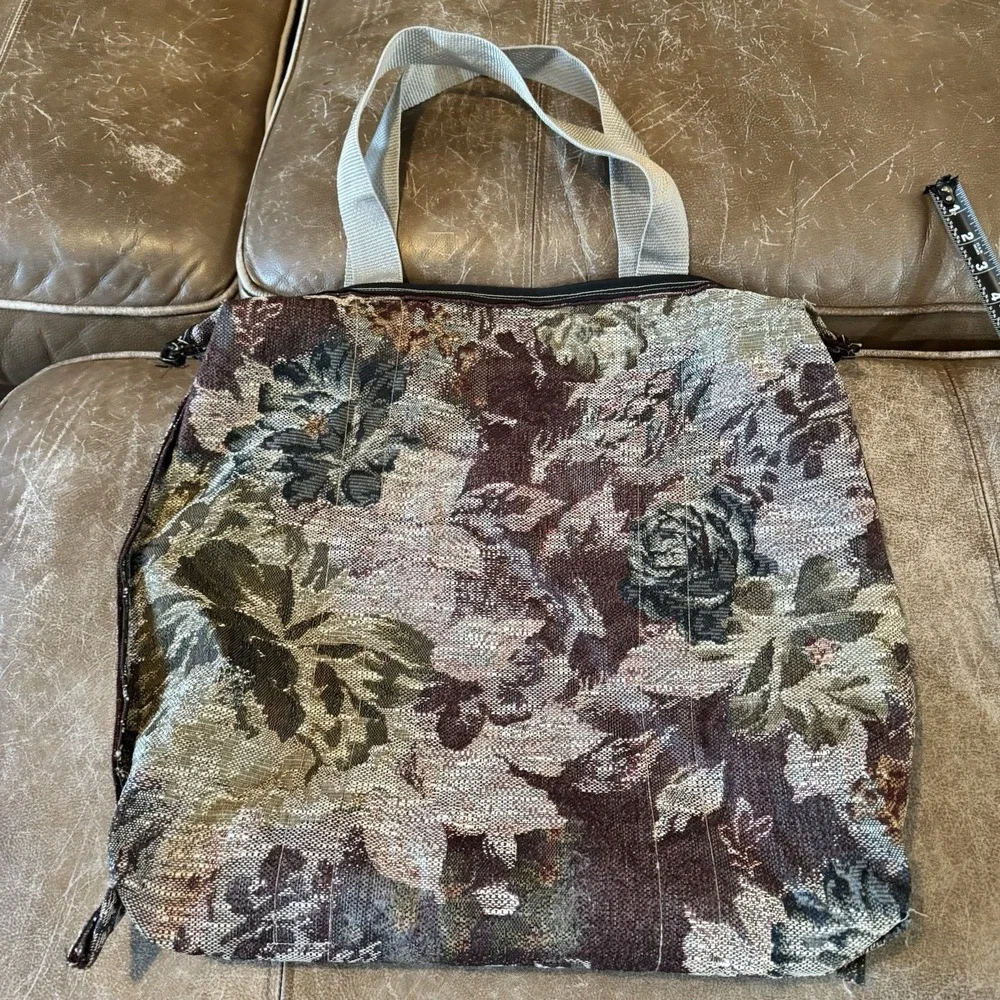 Grandmillennial Floral Tapestry Weekender Tote Bag Monogram B USA Made Travel